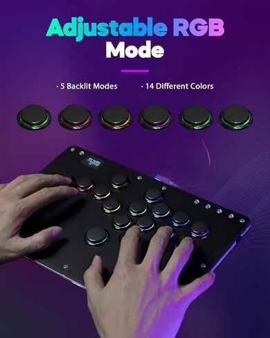 Sehawei Arcade Stick R16 All-Button Arcade Controller 16Keys for PC/Ps3/Ps4/Switch/Steam,Fight Stick for Fighting Games with Custom RGB & Turbo Functions & Hot Swap in Saudi Arabia