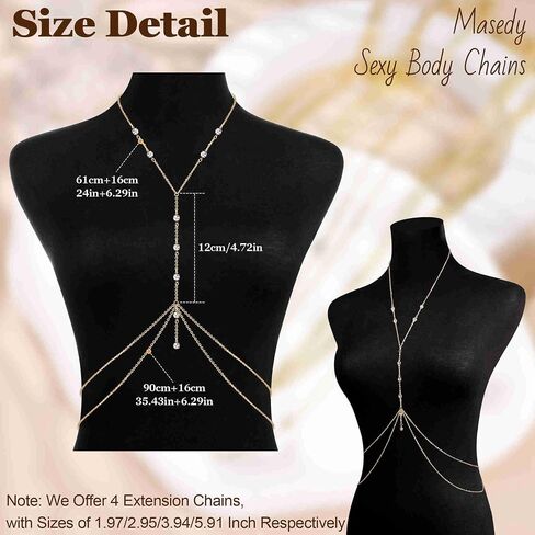 14K Gold Sexy Body Chains for Women Necklace Layered Bikini Bra Chain Crossover Belly Chain Rhinestone Summer Chest Chain Beach Prom Nightclub Body Chain Jewelry in Saudi Arabia