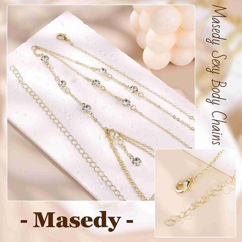 14K Gold Sexy Body Chains for Women Necklace Layered Bikini Bra Chain Crossover Belly Chain Rhinestone Summer Chest Chain Beach Prom Nightclub Body Chain Jewelry in Saudi Arabia