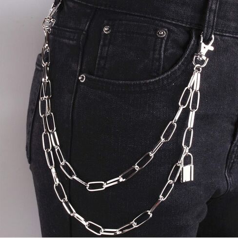 Taouzi 6 Pieces Pants Chain Wallet Chain Butterfly Lock Charm Jeans Chains Pocket Punk Chain Hip Hop Rock Chains for Women Men in Kuwait