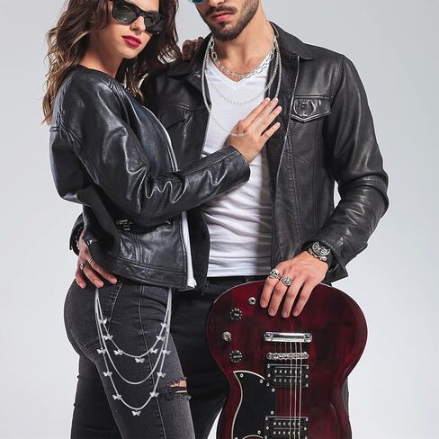 Taouzi 6 Pieces Pants Chain Wallet Chain Butterfly Lock Charm Jeans Chains Pocket Punk Chain Hip Hop Rock Chains for Women Men in Kuwait