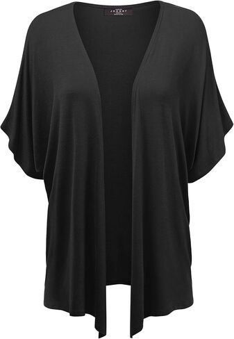 Made By Johnny Women's Kimono Style Short Sleeve Dolman Cardigan - Lightweight Open Front Summer Cover-Up in Kuwait