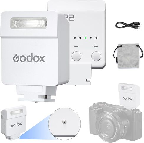 Godox iM22 Camera Flash Mini Flash with 470mAh Battery 440 Full-Power Flash 5 Levels for Sony zve10,zv1 etc, Canon, Nikon,Fuji, Olympus Cameras in Saudi Arabia