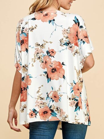 Made By Johnny Women's Kimono Style Short Sleeve Dolman Cardigan - Lightweight Open Front Summer Cover-Up in Kuwait