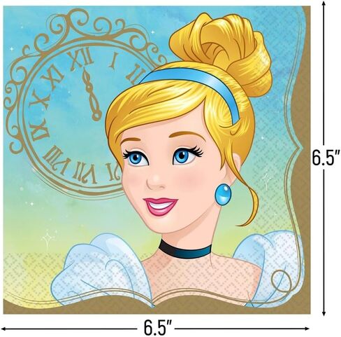 Disney Princess Jasmine Luncheon Napkins, 6.5" (16-pack) - Soft & Durable Party Essential, Perfect for Aladdin-themed Celebrations in Saudi Arabia