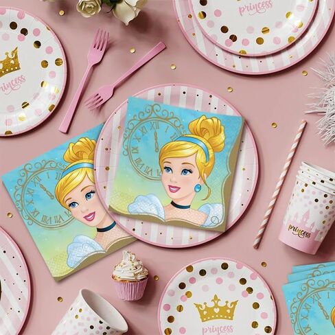 Disney Princess Jasmine Luncheon Napkins, 6.5" (16-pack) - Soft & Durable Party Essential, Perfect for Aladdin-themed Celebrations in Saudi Arabia