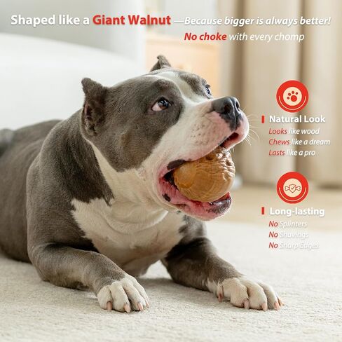 2-Pack Tough Dog Toys for Aggressive Chewers Pine Wood and Nylon Dog Toys for Large Dogs Real Bacon Indestructible Dog Toys to Keep Them Busy in Saudi Arabia