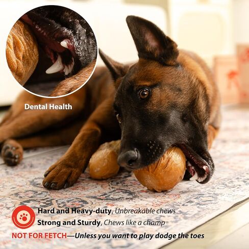 2-Pack Tough Dog Toys for Aggressive Chewers Pine Wood and Nylon Dog Toys for Large Dogs Real Bacon Indestructible Dog Toys to Keep Them Busy in Saudi Arabia