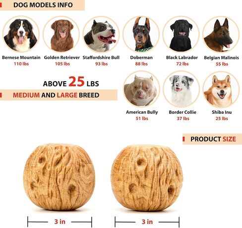 2-Pack Tough Dog Toys for Aggressive Chewers Pine Wood and Nylon Dog Toys for Large Dogs Real Bacon Indestructible Dog Toys to Keep Them Busy in Saudi Arabia