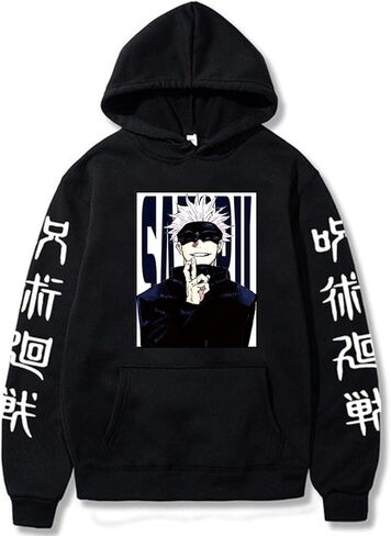 ACEFAST INC Cool Satoru Gojo Itadori Yuji Nobara Unisex Tops Harajuku Anime Unisex Hoodie Pullovers in Kuwait