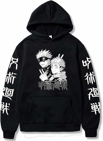 ACEFAST INC Cool Satoru Gojo Itadori Yuji Nobara Unisex Tops Harajuku Anime Unisex Hoodie Pullovers in Saudi Arabia