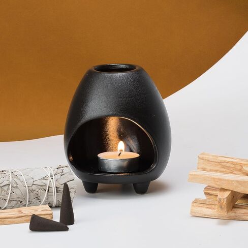 Palo Santo Holder Burner, Handcrafted Ceramic Incense Holder Burner and Ash Catcher for Palo Santo Sticks or sage Bundles, Smudge Bowl, Meditation Home Decor(Beige) in Kuwait