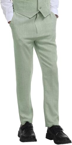 Boys Linen Dress Pants for Toddler Boy School Uniform Pants Adjustable Waist in Saudi Arabia
