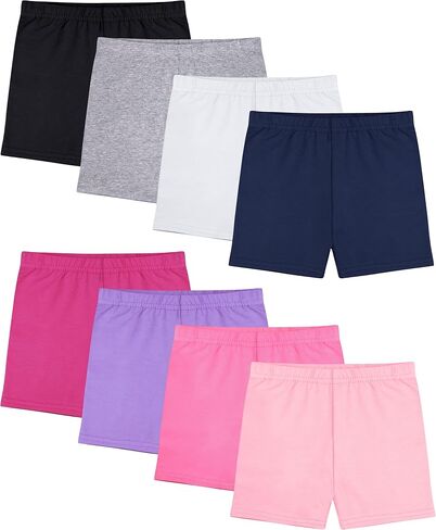 Feqo Girls Bike ، Run ، Hike Shorts - Cotton ، Low Rise ، Modern Style - Pink ، Black ، Purple in Kuwait