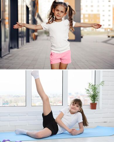 Feqo Girls Bike ، Run ، Hike Shorts - Cotton ، Low Rise ، Modern Style - Pink ، Black ، Purple in Kuwait