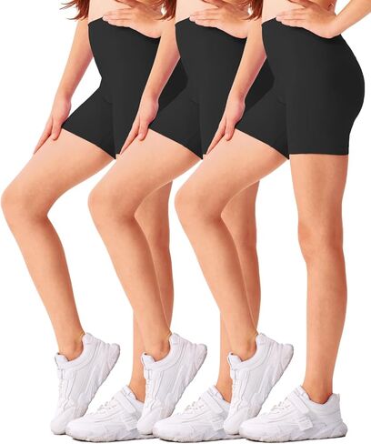 3 Pack Girls Athletic 4" Bike Shorts, High Waisted Workout Running Summer Yoga Short for Kids S-2XL in Saudi Arabia