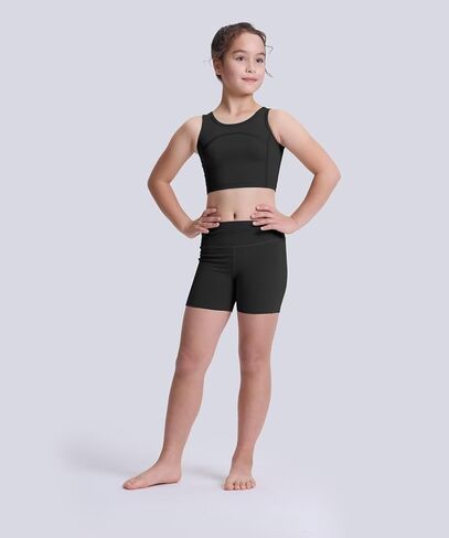 3 Pack Girls Athletic 4" Bike Shorts, High Waisted Workout Running Summer Yoga Short for Kids S-2XL in Saudi Arabia