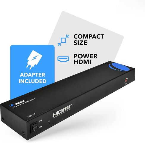 OREI 1x8 HDMI Extender Splitter 4K, Multiple Over Single Cable CAT6/7 4K@60Hz 4:4:4 HDCP 2.2 with IR Remote EDID Management - Up to 115 Ft - Loop Out - Low Latency - Full Support in Saudi Arabia