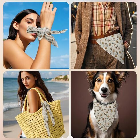 Floral Bandanas for Women Men, 21.56" Square Cotton Head Scarf Bandana Headband Handkerchief for Beach Camping Running in Kuwait