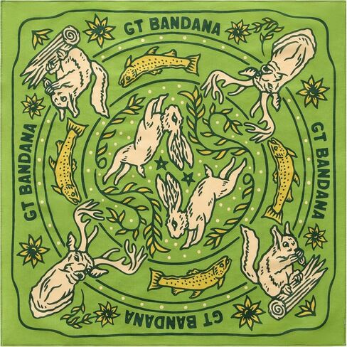 22"x22" Forest Animal Cotton Bandana Multi-Purpose Headbands in Kuwait