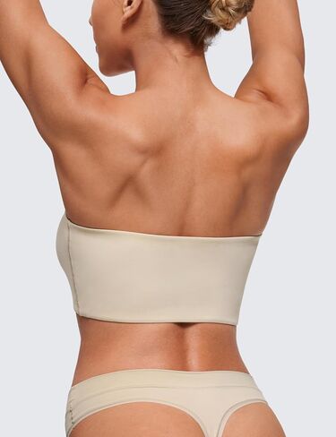 CRZ YOGA Softhold Womens Double Lined Strapless Bralettes - Tube Tops Bandeau Unlined Wireless Stretchy T-Shirt Everyday Bra in Saudi Arabia