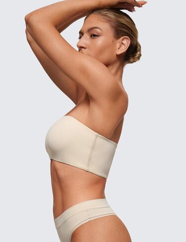 CRZ YOGA Softhold Womens Double Lined Strapless Bralettes - Tube Tops Bandeau Unlined Wireless Stretchy T-Shirt Everyday Bra in Saudi Arabia