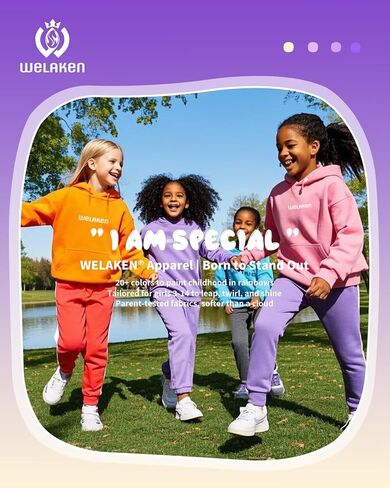 WELAKEN Teens Girls' Zip-Up Hoodie Sweatshirt Kids Long Sleeve Athletic Jacket with Pockets in Saudi Arabia