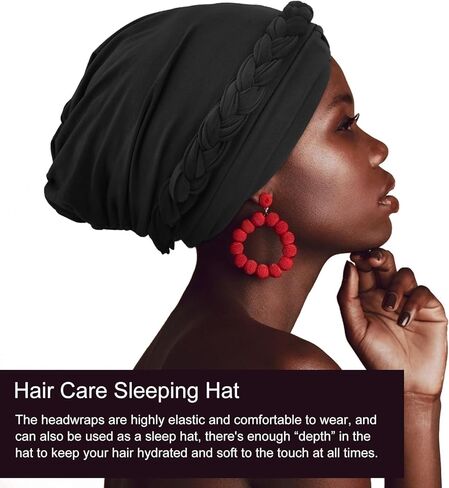 African Women Turban Caps Pre-Tied Twisted Turbans Head Scarf for Women Hair Wraps Cover Beanie Cancer Chemo Headwear in Saudi Arabia
