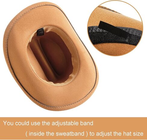 قبعة رعاة البقر من Jastore Kids For Boys Girls Western Western Belt Belt Wide Brim Fedora Hat Thort Up Assume in Kuwait