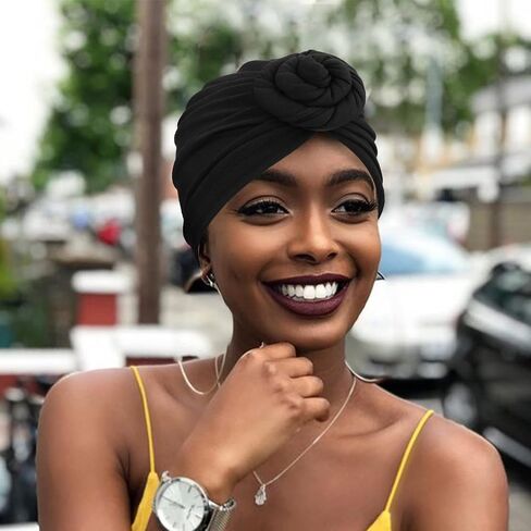 African Women Turban Caps Pre-Tied Twisted Turbans Head Scarf for Women Hair Wraps Cover Beanie Cancer Chemo Headwear in Saudi Arabia