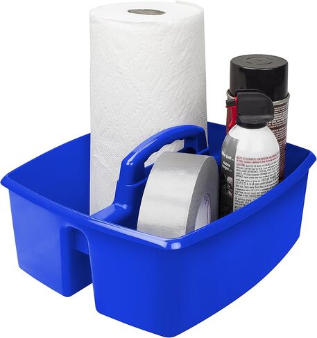 Storex 3-Compartment Small Caddy – Multipurpose Classroom Organizer with Handle, Azure, 6-Pack (00947A06C) in Saudi Arabia