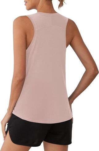 OYANUS Women's Summer Workout Tops Sleeveless Racerback Athletic Tank Top High Neck Loose Fit Running Gym Yoga Shirts in Kuwait