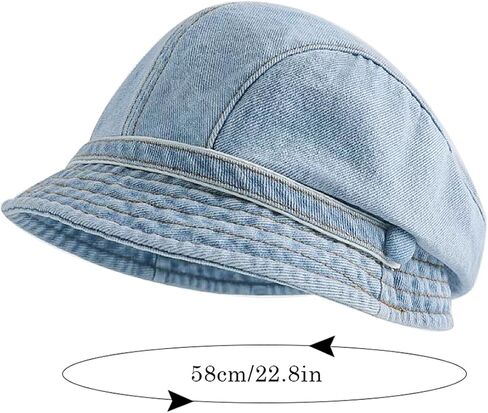 Beret Hats Denim Newsboy Cap Retro Artist Hat for Women Men in Kuwait