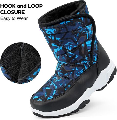 Boys Snow Winter Boots Kids Warm Fur Cozy Boot for Boy Cold Weather Boots Shoes in Kuwait