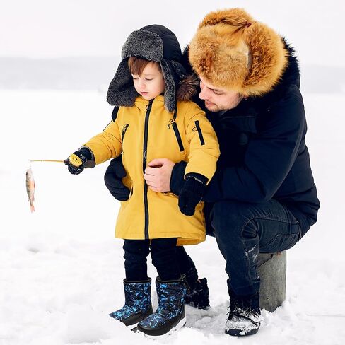 Boys Snow Winter Boots Kids Warm Fur Cozy Boot for Boy Cold Weather Boots Shoes in Kuwait