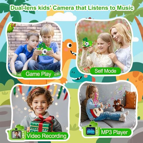 Kids Camera, Digital Camera for Girls with 64G SD Card, 48 MP HD 1080P IPS Screen Dual Selfie Digital Toddler Video Camera Toy for Kids, Great Christmas Birthday Gift for Boys and Girls in Kuwait
