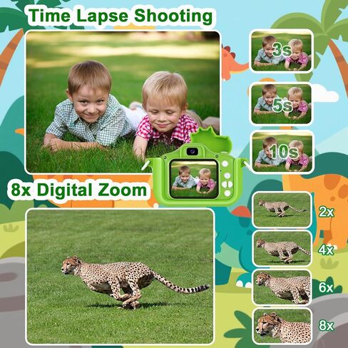 Kids Camera, Digital Camera for Girls with 64G SD Card, 48 MP HD 1080P IPS Screen Dual Selfie Digital Toddler Video Camera Toy for Kids, Great Christmas Birthday Gift for Boys and Girls in Kuwait