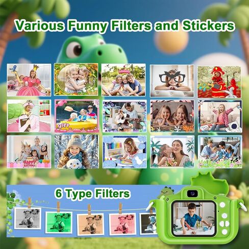 Kids Camera, Digital Camera for Girls with 64G SD Card, 48 MP HD 1080P IPS Screen Dual Selfie Digital Toddler Video Camera Toy for Kids, Great Christmas Birthday Gift for Boys and Girls in Kuwait