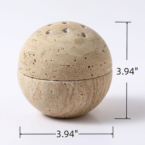 Handmade Travertine Stone Incense Resin Burner Holder – Natural Stone Incense Burner with Brass Insert for Home Decor & Relaxation in Saudi Arabia