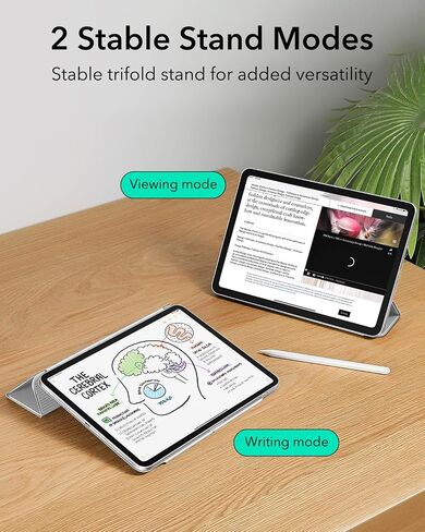 ESR for iPad Air 13 Inch Case M2 (2024), iPad Pro 12.9 (2022/2021, 6th/5th/4th Gen), Powerful Magnetic Attachment, Slim Trifold Stand Case, Supports Pencil Pro & Pencil (USB-C), Rebound Series, Black in Kuwait