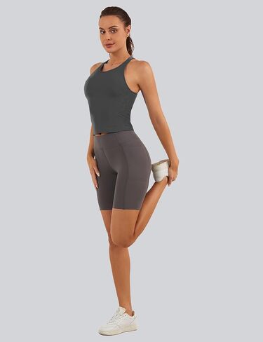 قمم دبابات Mathcat تجريب للنساء Racerback Basic Runks Tops Muscle Athletic Tops مع بنيت في حمالة صدرية in Kuwait