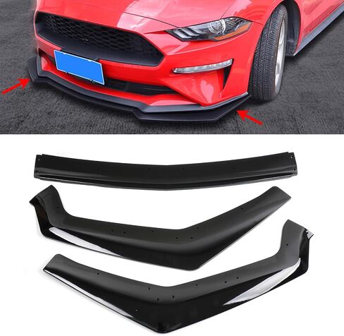 ZXMOTO Front Bumper Lip Chin Spoiler ABS Front Bumper Lip Body Kit 3PCS Black Front Bumper Spoiler Splitter for 2015 2016 2017 Ford Mustang in Saudi Arabia