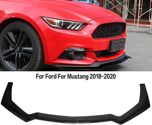 ZXMOTO Front Bumper Lip Chin Spoiler ABS Front Bumper Lip Body Kit 3PCS Black Front Bumper Spoiler Splitter for 2015 2016 2017 Ford Mustang in Saudi Arabia