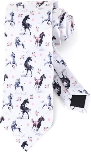 Mens Novelty Horse Horse Racing Tie 3.27" (8.3CM) Novelty Horse Ties For Men in Saudi Arabia