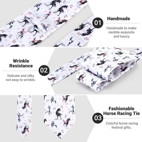 Mens Novelty Horse Horse Racing Tie 3.27" (8.3CM) Novelty Horse Ties For Men in Saudi Arabia