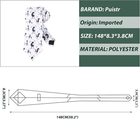 Mens Novelty Horse Horse Racing Tie 3.27" (8.3CM) Novelty Horse Ties For Men in Saudi Arabia