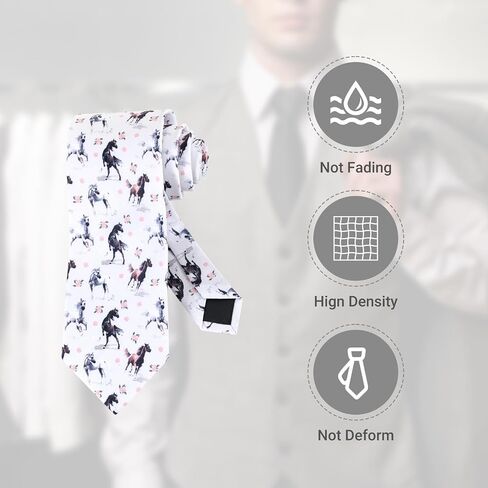 Mens Novelty Horse Horse Racing Tie 3.27" (8.3CM) Novelty Horse Ties For Men in Saudi Arabia