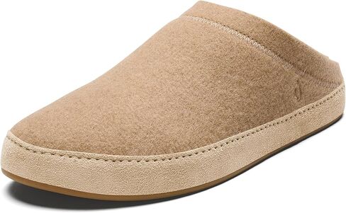 OLUKAI Hamani Hulu Men's Wool Mule Slippers, Soft & Comfortable Slippers with Premium Materials, Sheepskin Shearling & Italian Felt, All-Day Wear in Saudi Arabia