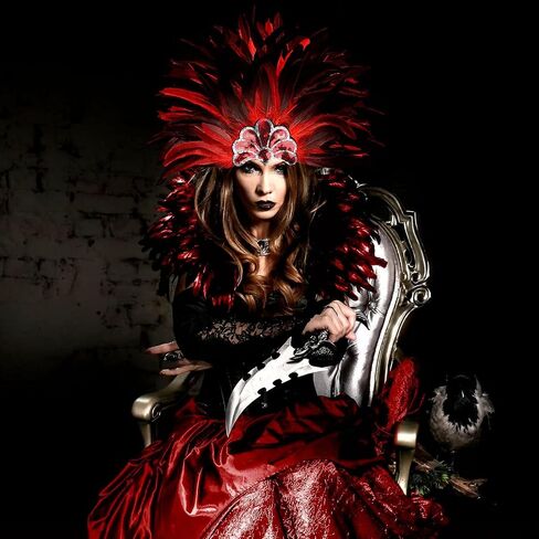 HOMELEX Women's Black Feather Headpiece Carnival Caribbean Headdress Showgirl Accessories in Kuwait