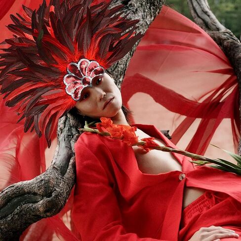 HOMELEX Women's Black Feather Headpiece Carnival Caribbean Headdress Showgirl Accessories in Kuwait